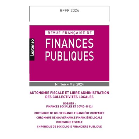 Revue française des Finances Publiques n°166 - 2024