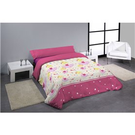 Parure de couette Hosteline BAILA Rose Lit 1 persone 2 Pièces