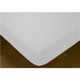 Drap housse Hosteline IRIS Blanc Lit 1 persone