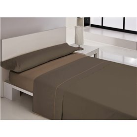 Jeu de draps Libela VEGAS Marron Lit king size