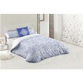 Parure de couette Hosteline AZAHAR Bleu Lit ½ persones 2 Pièces