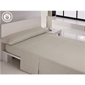 Jeu de draps Hosteline IRIS PREMIUM Gris perlé Lit 1 persone