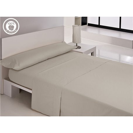 Jeu de draps Hosteline IRIS PREMIUM Gris perlé Gran lit 2 persones