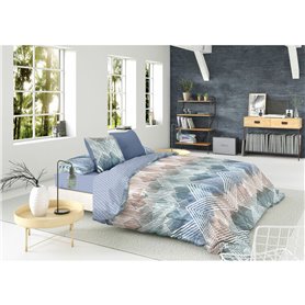 Housse de Couette Pierre Cardin SCOTT Bleu 144 Fils 150 x 230 cm