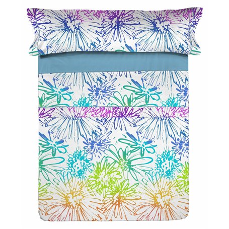 Jeu de draps Lois HIPPY Bleu Lit king size