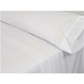 Jeu de draps Pierre Cardin ELISA Blanc Lit ½ persones