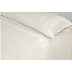 Parure de couette Pierre Cardin ELISA Beige Ivoire Lit ½ persones 2 Pièces