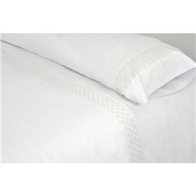 Parure de couette Pierre Cardin ELISA Blanc Lit ½ persones 2 Pièces