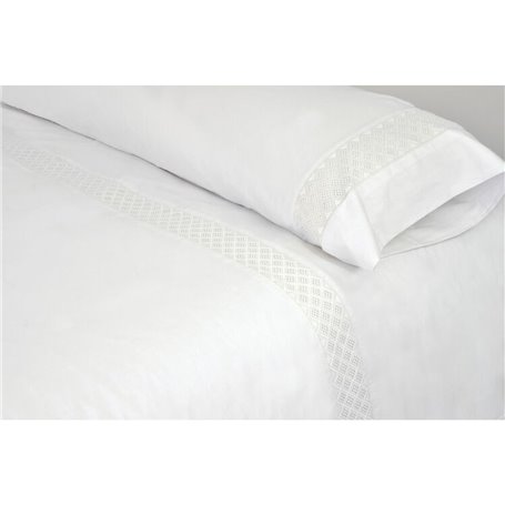 Parure de couette Pierre Cardin ELISA Blanc Lit ½ persones 2 Pièces