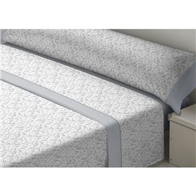Jeu de draps D'Or TILA Gris Lit king size Franela