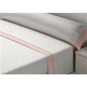 Jeu de draps D'Or LAVANDA Rose Lit ½ persones Franela