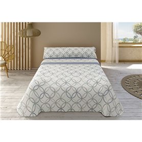 Jeu de draps Libela NAHUM Bleu Lit ½ persones