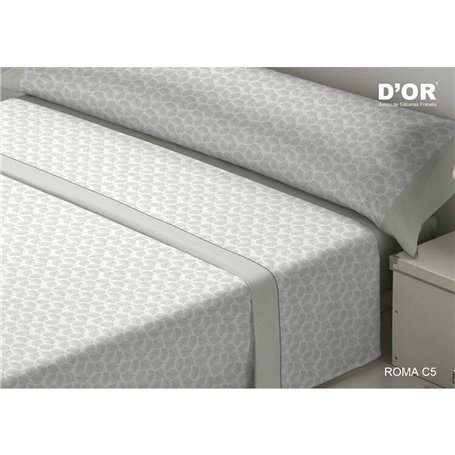 Jeu de draps D'Or ROMA Gris Lit 1 persone Franela