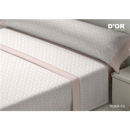 Jeu de draps D'Or ROMA Rose Lit king size Franela