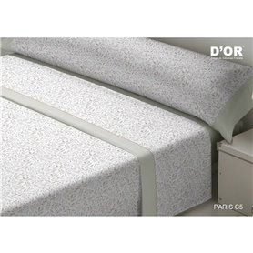 Jeu de draps D'Or PARIS Gris Lit de 120 Franela