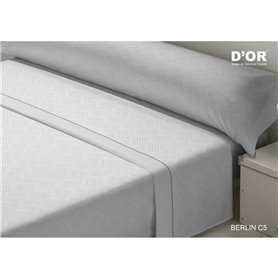 Jeu de draps D'Or BERLIN Gris Lit ½ persones Franela