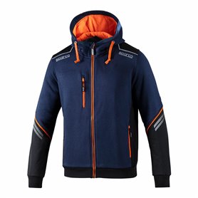 Sweat à capuche homme Sparco S02414BMAF1S Bleu Blue marine (S)