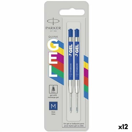 Recharge pour stylo Parker Jotter 2 Pièces Bleu (12 Unités)