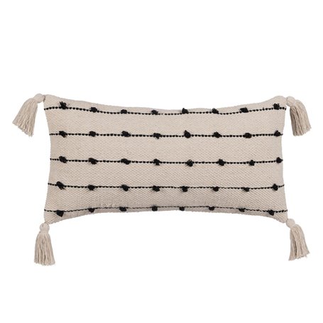 Coussin Coton Noir Beige 30 x 60 cm