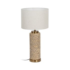 Lampe de bureau Beige Crème Doré Céramique Fer 40 W 30 x 30 x 58 cm