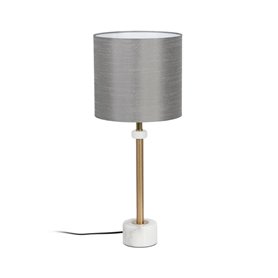 Lampe de bureau Blanc Gris Doré Marbre Fer 40 W 25 x 25 x 61 cm