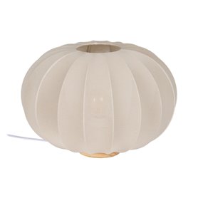 Lampe de bureau Beige Naturel Coton Bois Métal 60 W 220-240 V 40 x 40 x 28