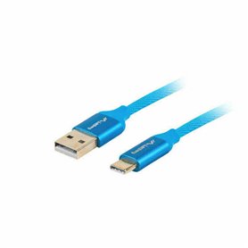 Câble USB A vers USB C Lanberg CA-USBO-22CU-0010-BL Quick Charge 3.0 Bleu 1 m