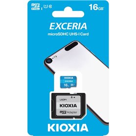 Carte Mémoire Micro SD avec Adaptateur Kioxia Exceria UHS-I Cours 10 Bleu 128 GB