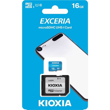 Carte Mémoire Micro SD avec Adaptateur Kioxia Exceria UHS-I Cours 10 Bleu 128 GB