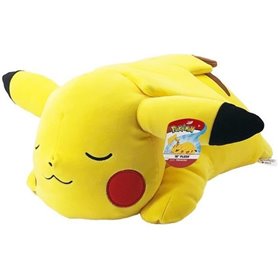 Peluche Pikachu Dort 40 cm - Pokémon - BANDAI - Doudou ou Oreiller - Pour Enfant a partir de 2 ans