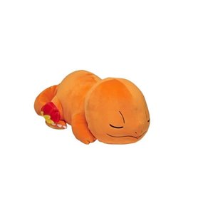 Peluche Salameche Dort 40cm - BANDAI - Pokémon - Doudou ou Oreiller pour Enfant de 2 ans et plus