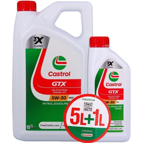 Huile Moteur - CASTROL GTX - 5W-30 RN17 - 5L+1L - 057086