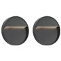 vidaXL Appliques murales à LED d'extérieur 2 pcs 3 W Noir Rond