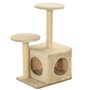 vidaXL Arbre à chat avec griffoir en sisal 60 cm Beige 