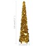 vidaXL Sapin de Noël artificiel escamotable doré 120 cm PET