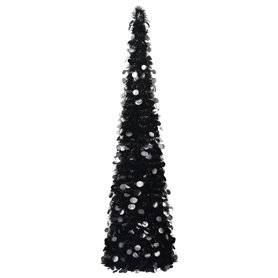 vidaXL Sapin de Noël artificiel escamotable noir 150 cm PET