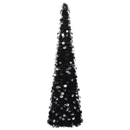 vidaXL Sapin de Noël artificiel escamotable noir 150 cm PET