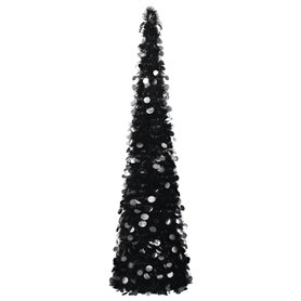 vidaXL Sapin de Noël artificiel escamotable noir 180 cm PET