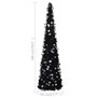 vidaXL Sapin de Noël artificiel escamotable noir 180 cm PET