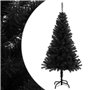 vidaXL Sapin de Noël artificiel avec support noir 150 cm PVC