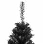 vidaXL Sapin de Noël artificiel avec support noir 150 cm PVC