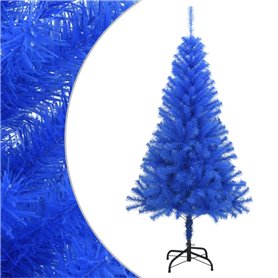 vidaXL Sapin de Noël artificiel avec support bleu 150 cm PVC