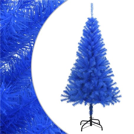 vidaXL Sapin de Noël artificiel avec support bleu 150 cm PVC