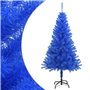 vidaXL Sapin de Noël artificiel avec support bleu 150 cm PVC