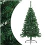 vidaXL Sapin de Noël artificiel moitié avec support vert 150 cm PVC