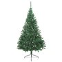 vidaXL Sapin de Noël artificiel moitié avec support vert 180 cm PVC