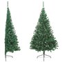 vidaXL Sapin de Noël artificiel moitié avec support vert 180 cm PVC