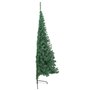 vidaXL Sapin de Noël artificiel moitié avec support vert 180 cm PVC