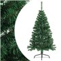 vidaXL Sapin de Noël artificiel moitié avec support vert 120 cm PVC