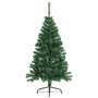 vidaXL Sapin de Noël artificiel moitié avec support vert 120 cm PVC